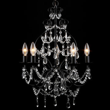 Maura 17" Crystal/Metal LED Chandelier - JONATHAN Y
